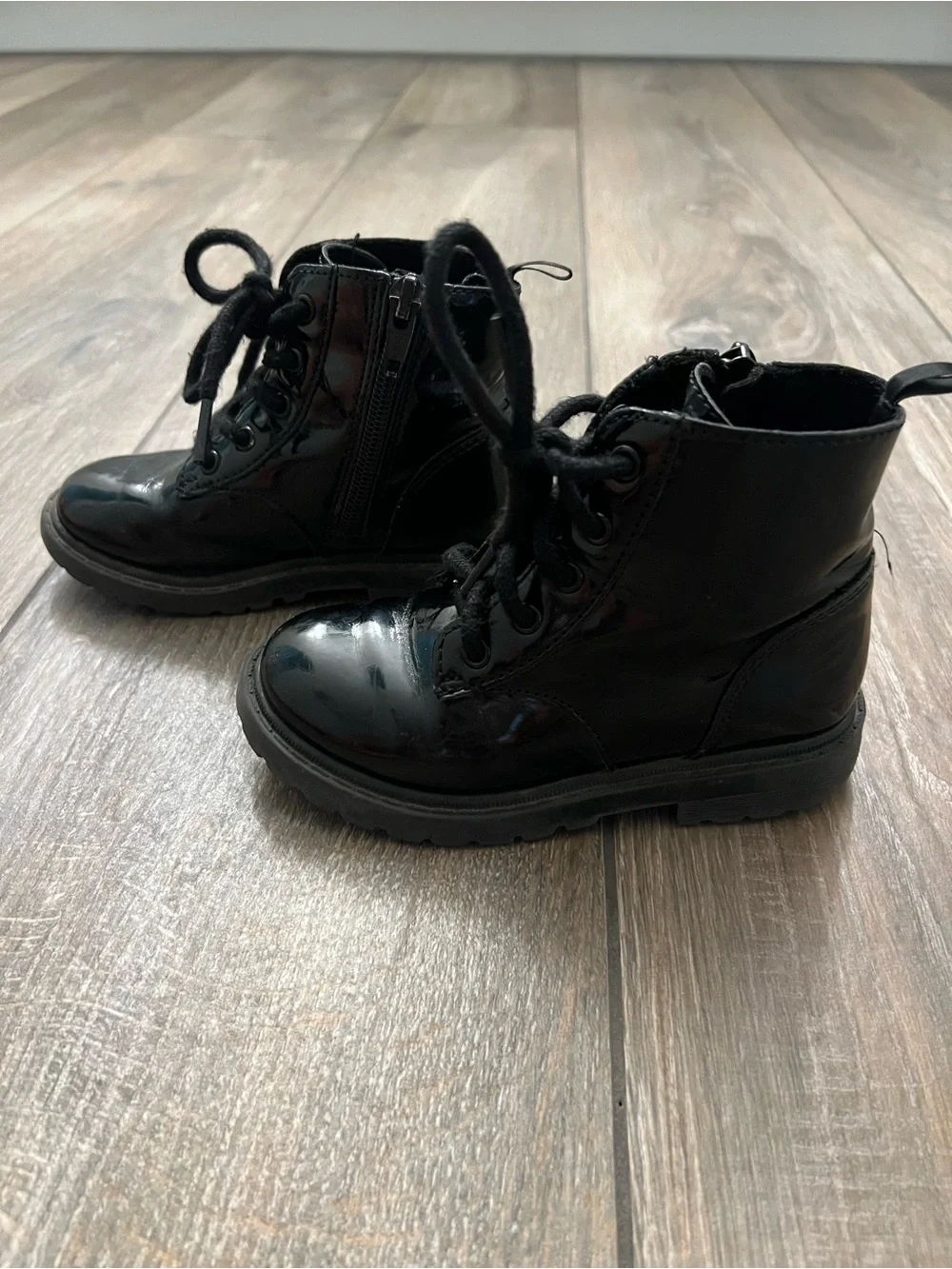 Toddler Black Combat Lace-Up Boots